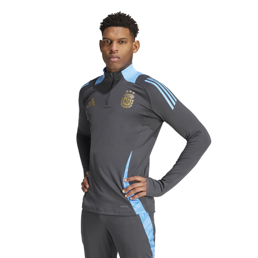 Sweat zippé Argentine gris bleu 2024