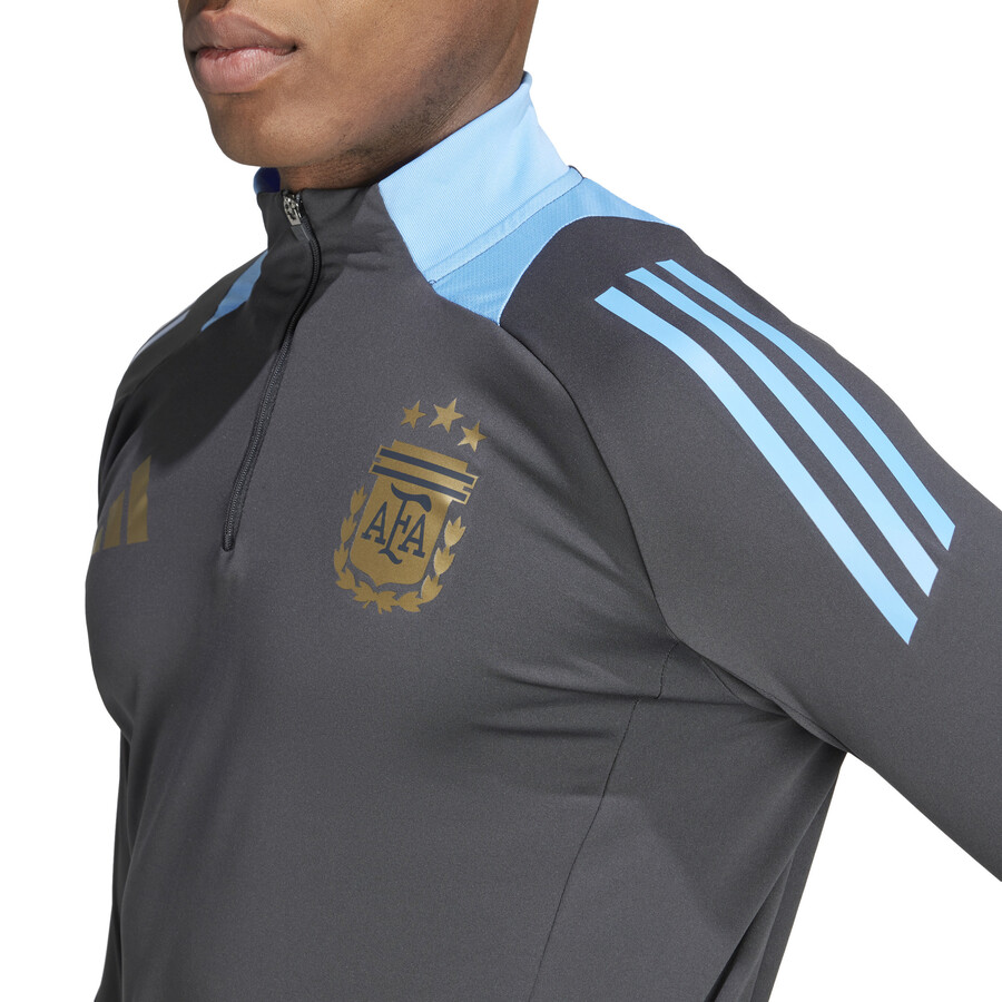 Sweat zippé Argentine gris bleu 2024