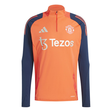 Sweat zippé Manchester United orange bleu 2024/25