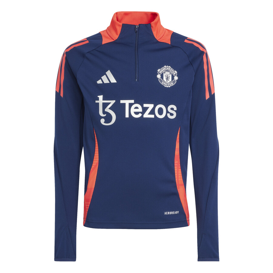 Sweat zippé junior Manchester United bleu orange 2024/25