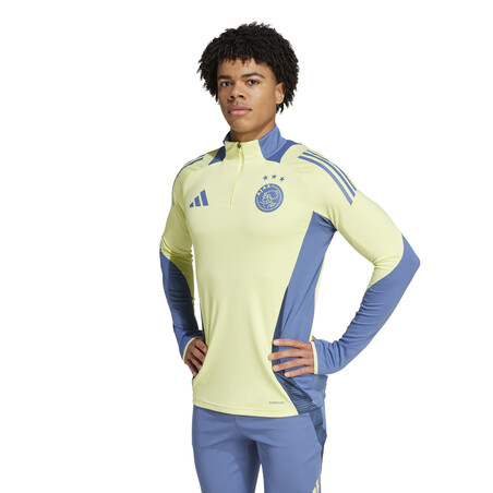 Sweat zippé Ajax Amsterdam jaune bleu 2024/25