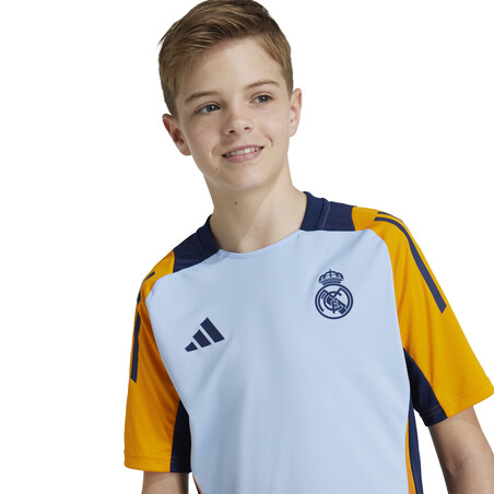 Maillot entraînement junior Real Madrid bleu orange 2024/25