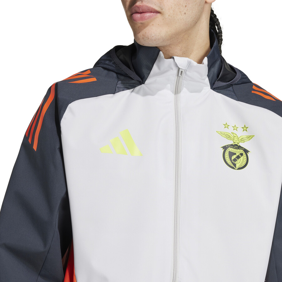 Veste imperméable Benfica blanc gris 2024/25