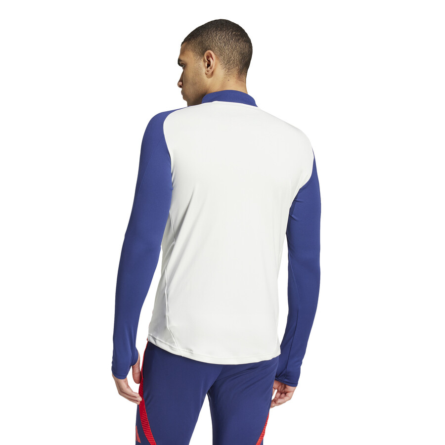 Sweat zippé OL blanc bleu 2024/25