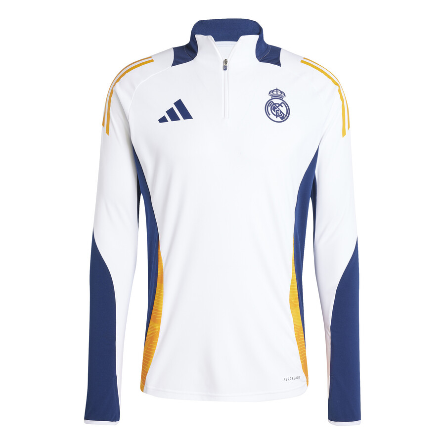 Sweat zippé Real Madrid blanc bleu 2024/25