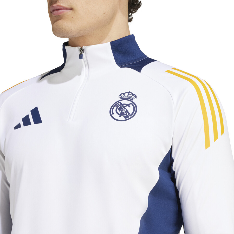 Sweat zippé Real Madrid blanc bleu 2024/25