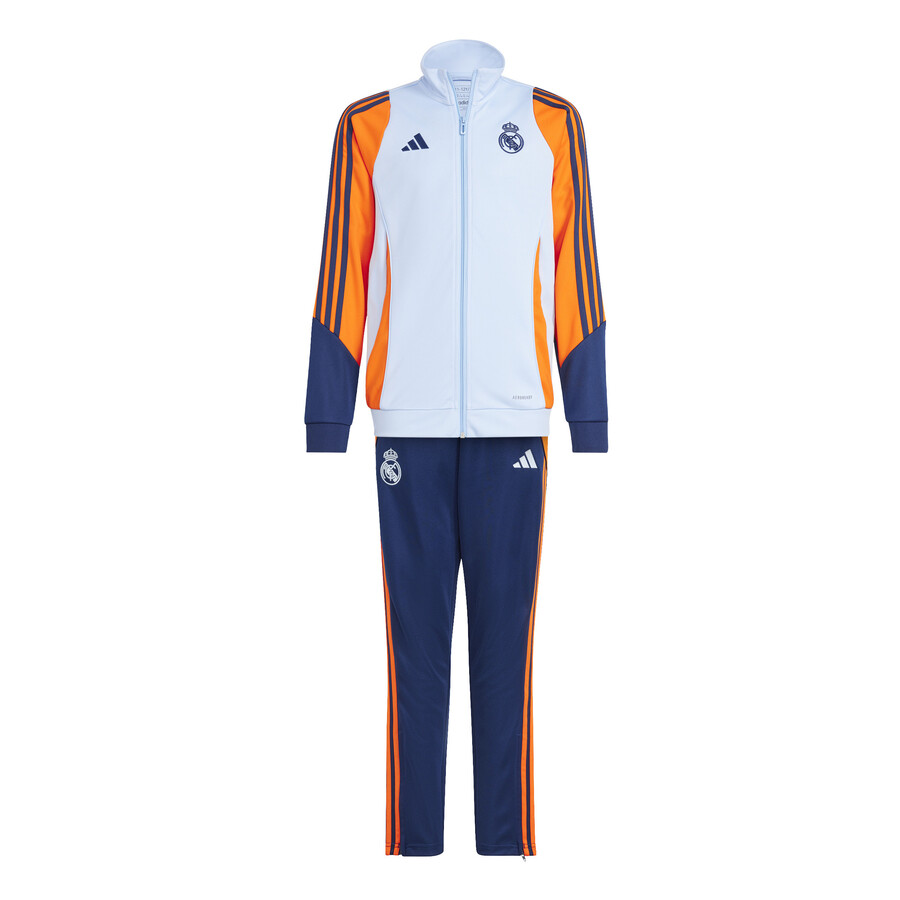 Ensemble survetement junior Real Madrid bleu orange 2024 25 sur Foot