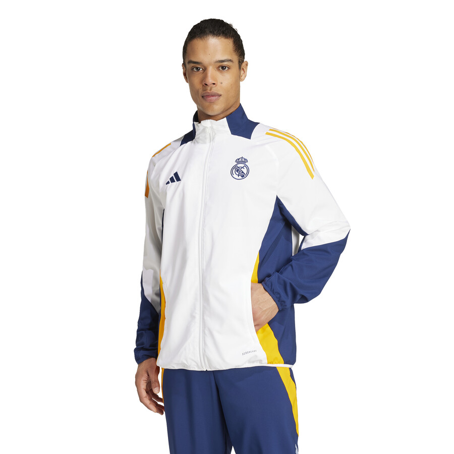 Veste survêtement Real Madrid woven blanc bleu 2024/25