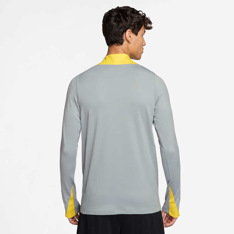 Sweat zippé Liverpool Strike gris jaune 2024/25