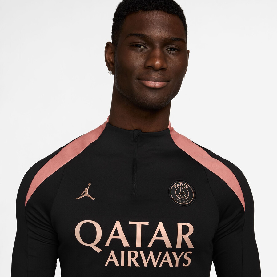 Sweat zippé PSG noir rose 2024/25