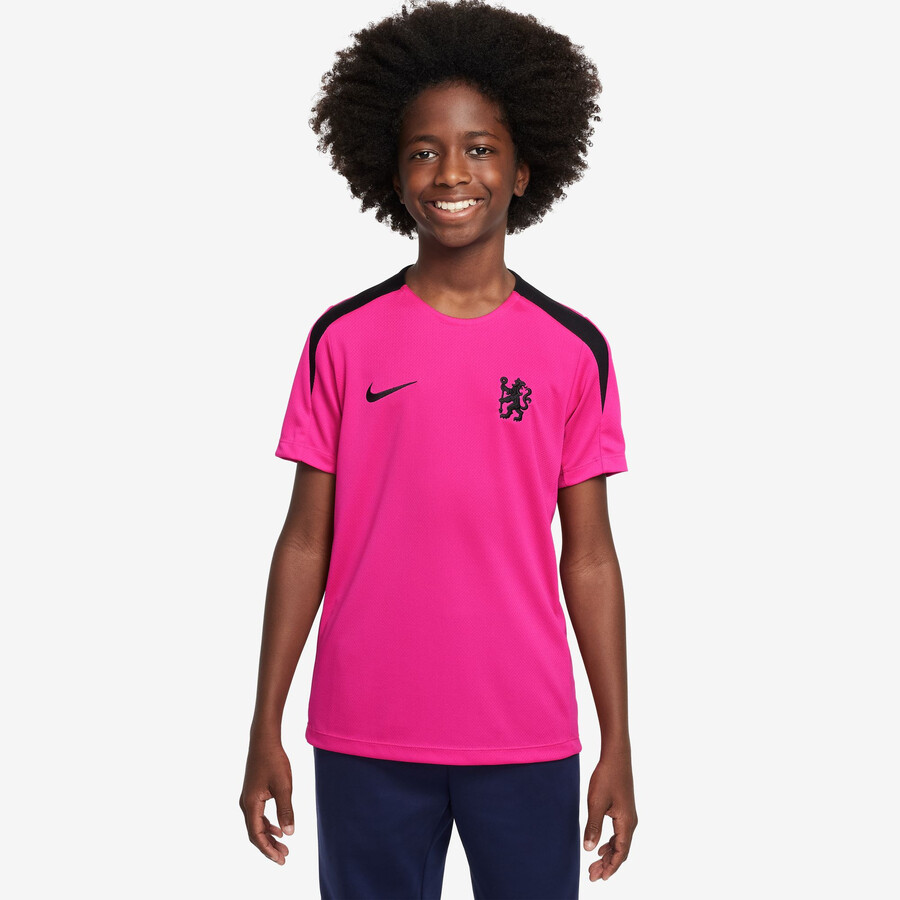 Maillot entraînement junior Chelsea Strike rose noir 2024/25