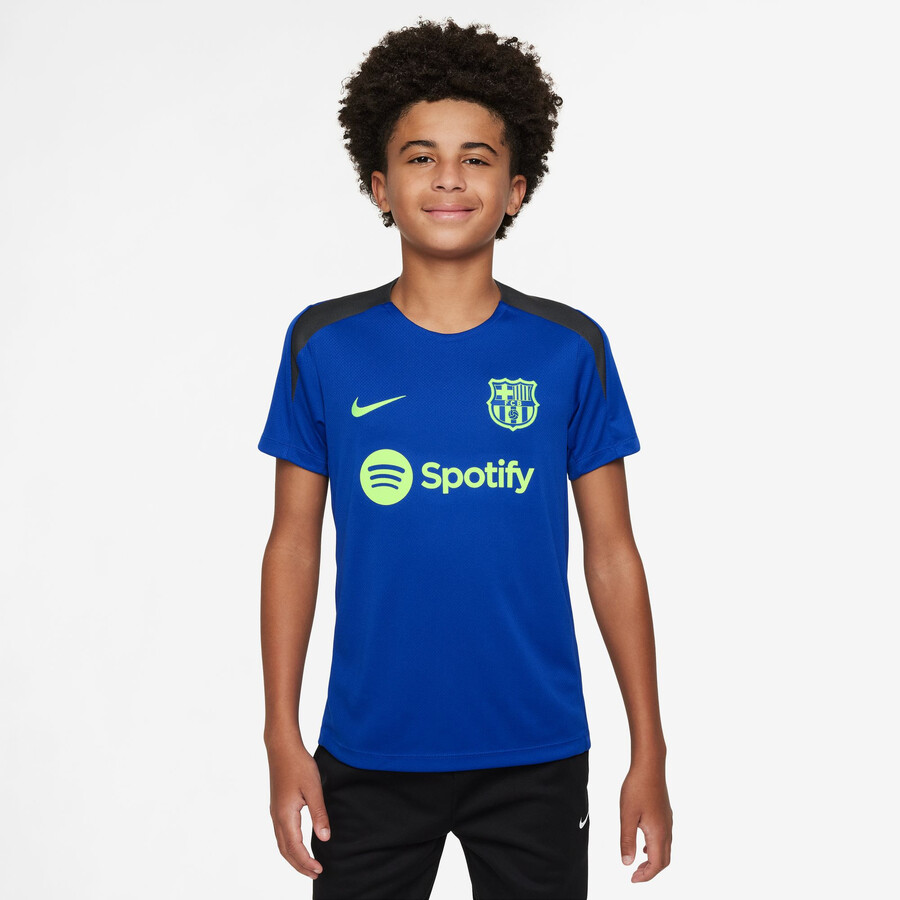 Maillot entraînement junior FC Barcelone bleu jaune 2024/25