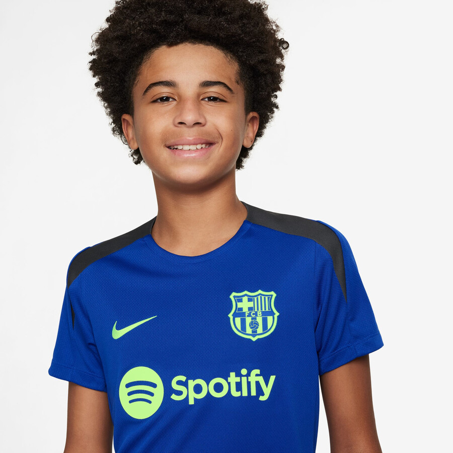 Maillot entraînement junior FC Barcelone bleu jaune 2024/25