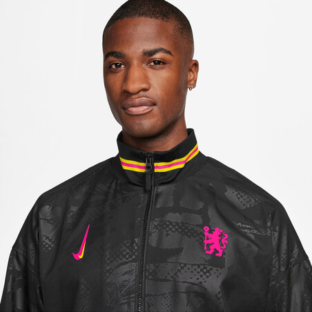 Veste survêtement Chelsea Strike Anthem noir rose 2024/25