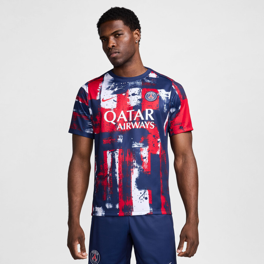 Maillot avant match PSG rouge bleu 2024/25