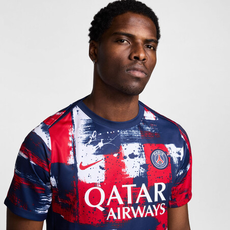 Maillot avant match PSG rouge bleu 2024/25