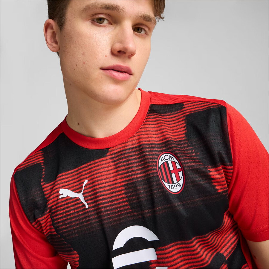 Maillot avant match Milan AC rouge noir 2024/25