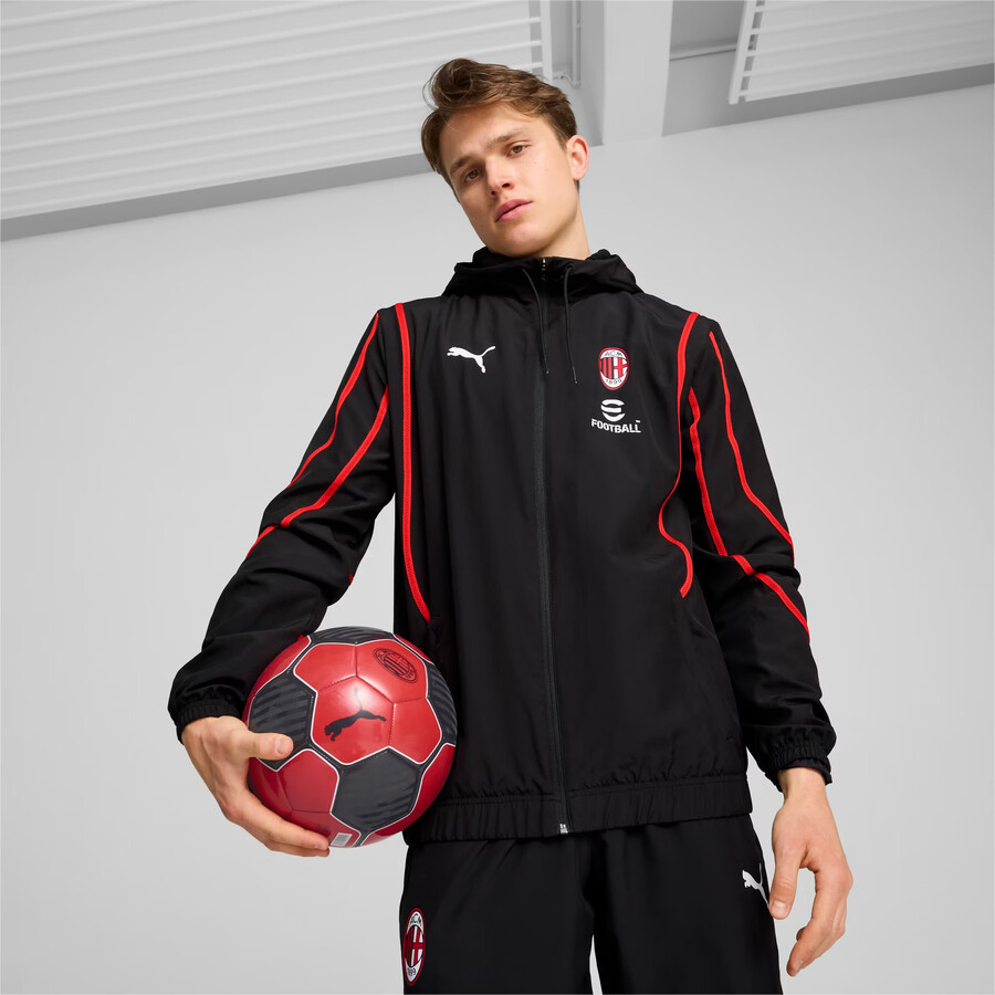 Veste avant match Milan AC noir rouge 2024/25