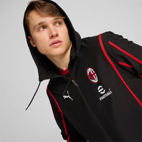 Veste avant match Milan AC noir rouge 2024/25