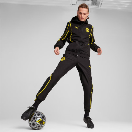 Veste avant match Dortmund noir jaune 2024/25