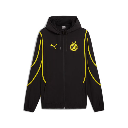 Veste avant match Dortmund noir jaune 2024/25