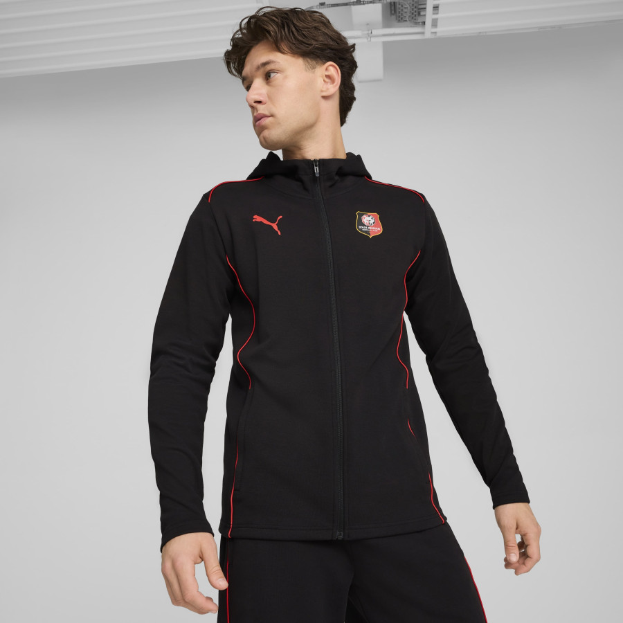 Veste survêtement Stade Rennais Casual noir rouge 2024/25