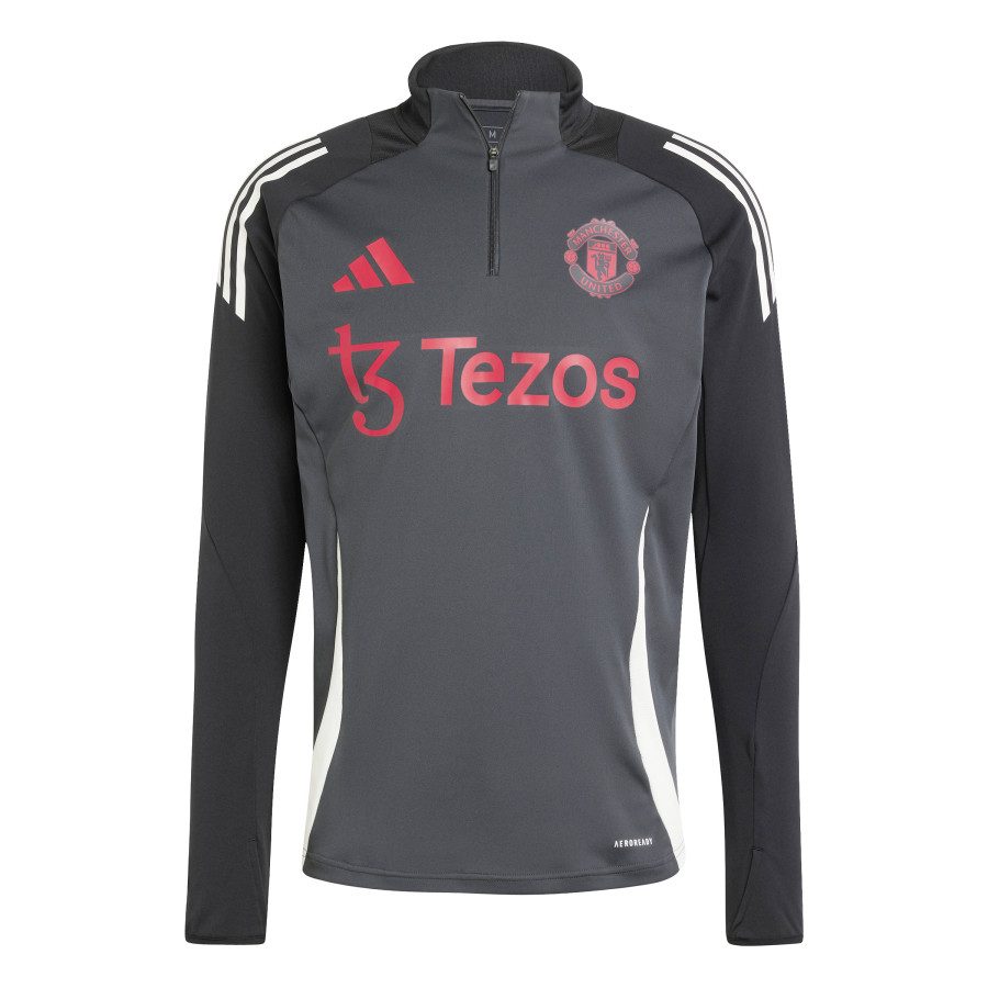 Sweat zippé Manchester United gris rouge 2024/25