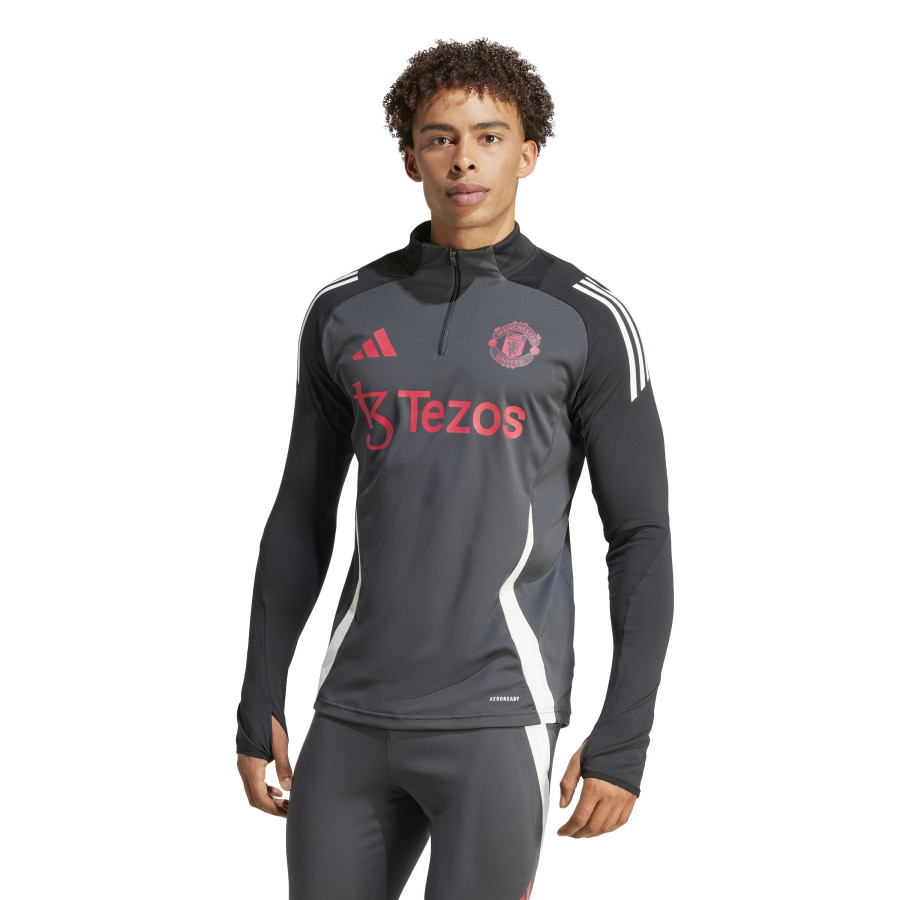 Sweat zippé Manchester United gris rouge 2024/25