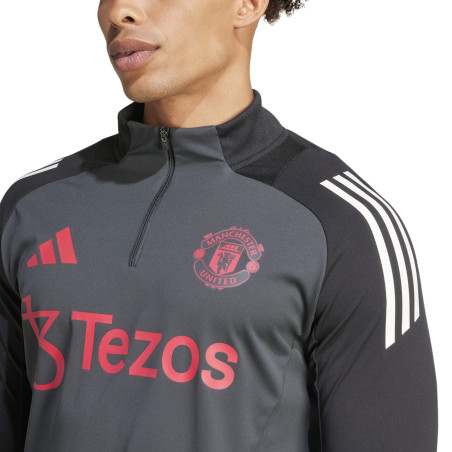 Sweat zippé Manchester United gris rouge 2024/25