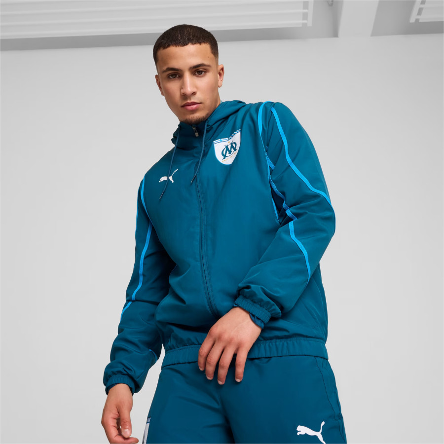 Veste avant match OM bleu foncé 2024/25