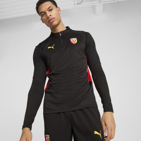 Sweat zippé RC Lens noir rouge 2024/25