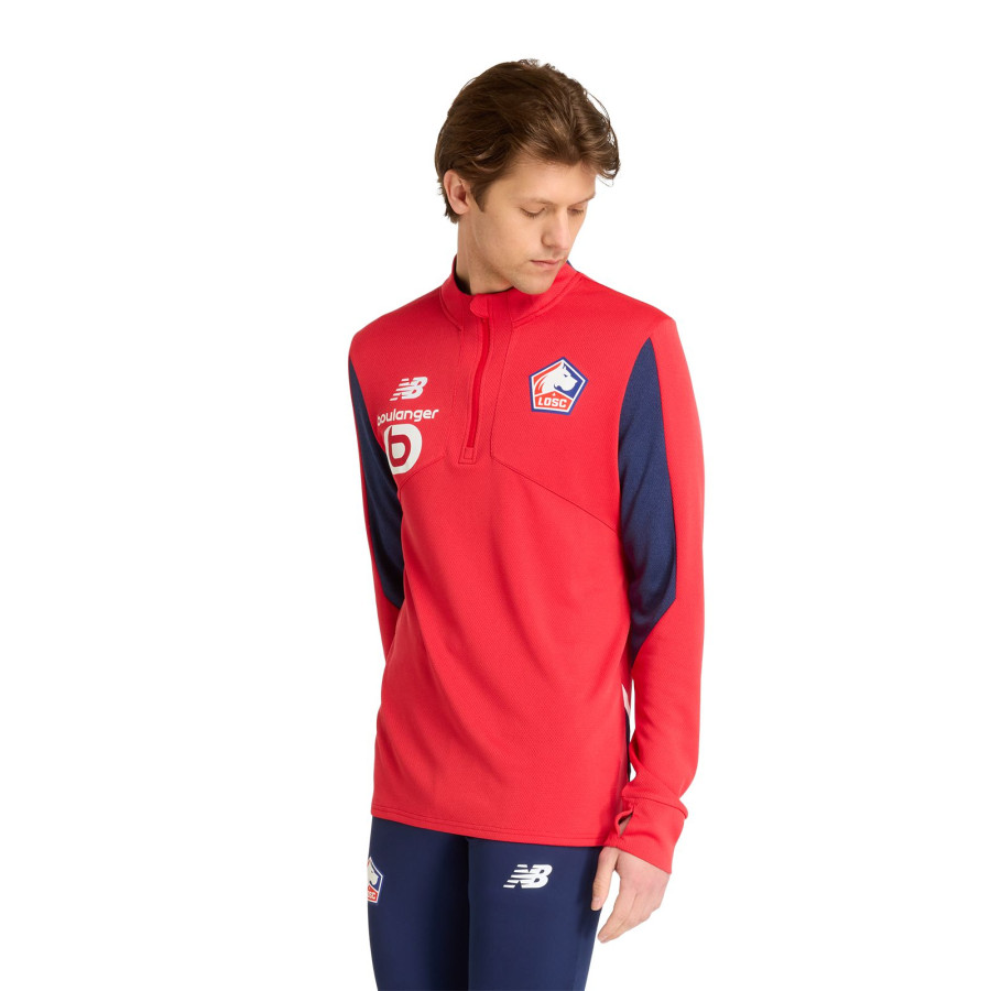 Sweat zippé LOSC rouge bleu 2024/25