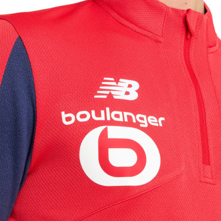 Sweat zippé LOSC rouge bleu 2024/25