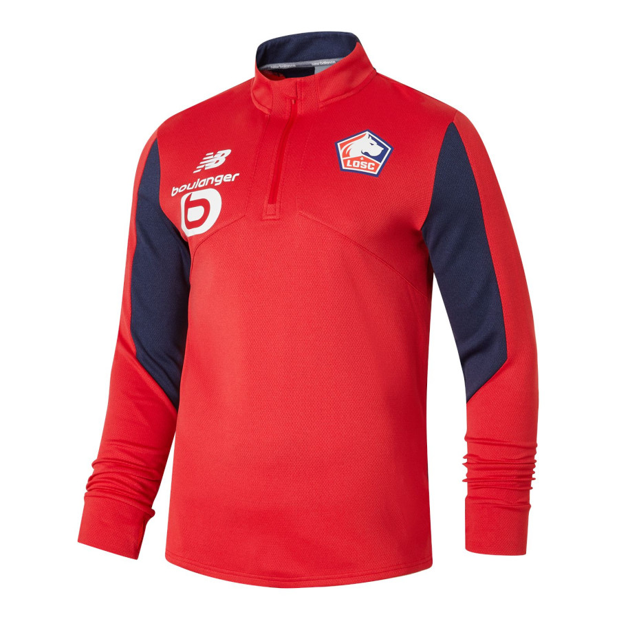 Sweat zippé LOSC rouge bleu 2024/25