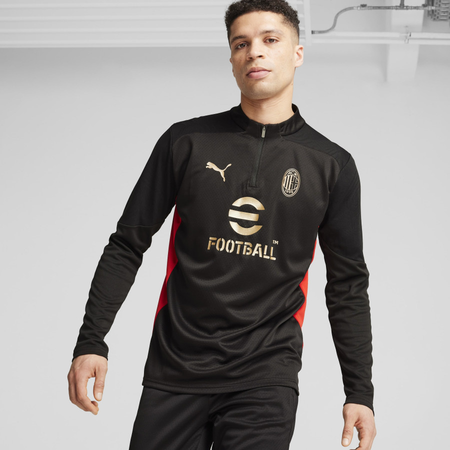 Sweat zippé Milan AC noir rouge 2024/25