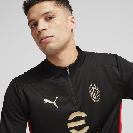 Sweat zippé Milan AC noir rouge 2024/25