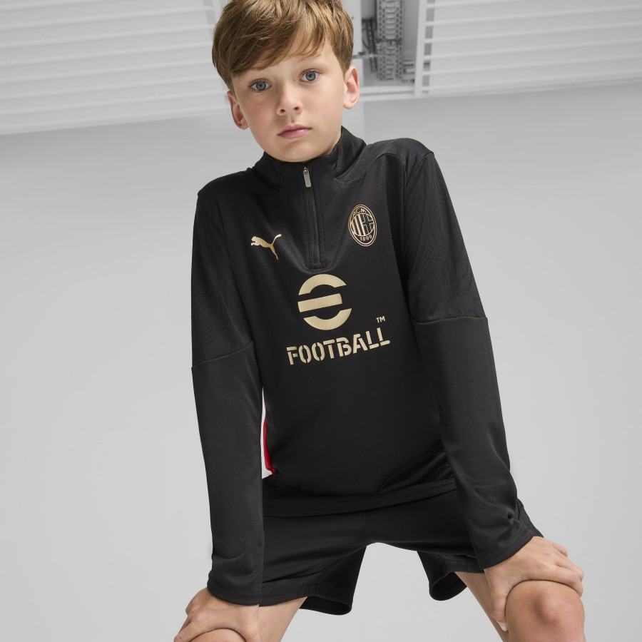 Sweat zippé junior Milan AC noir rouge 2024/25