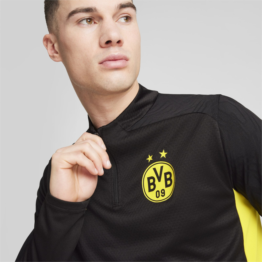 Sweat zippé Dortmund noir jaune 2024/25