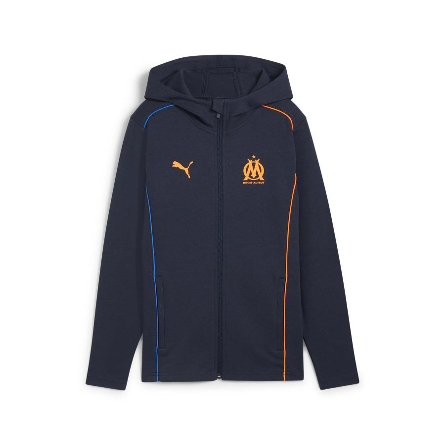 Veste survêtement junior OM Casual bleu orange 2024/25