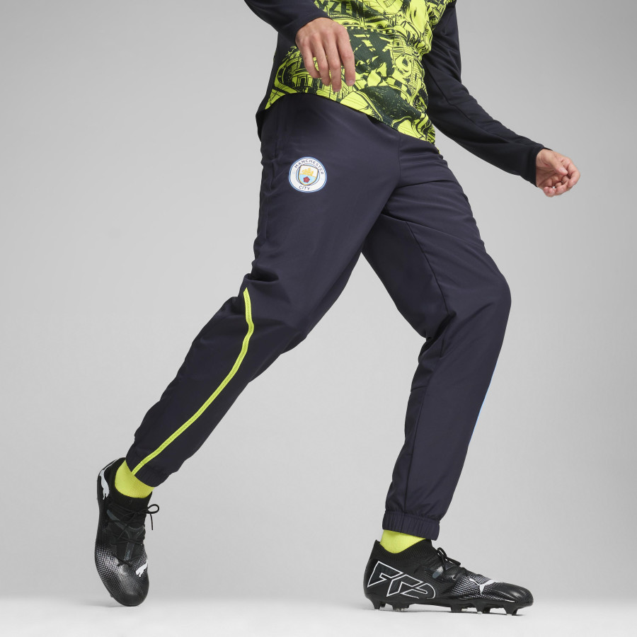 Pantalon survêtement avant match Manchester City noir bleu 2024/25