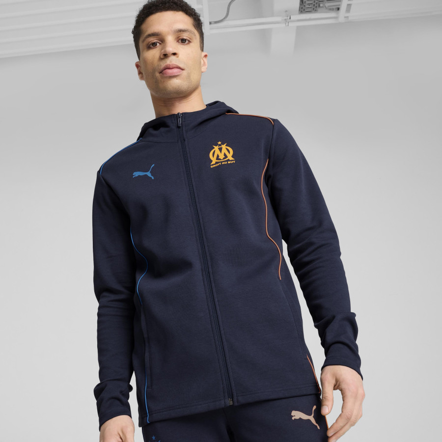 Veste survêtement OM Casual bleu orange 2024/25