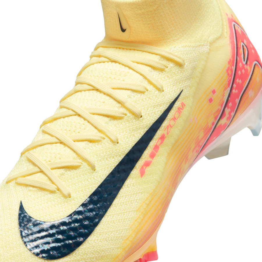 Nike Air Zoom Mercurial Superfly 10 Elite Mbappe FG jaune rose