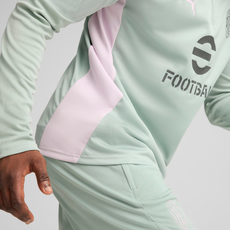 Sweat zippé Milan AC vert rose 2024/25