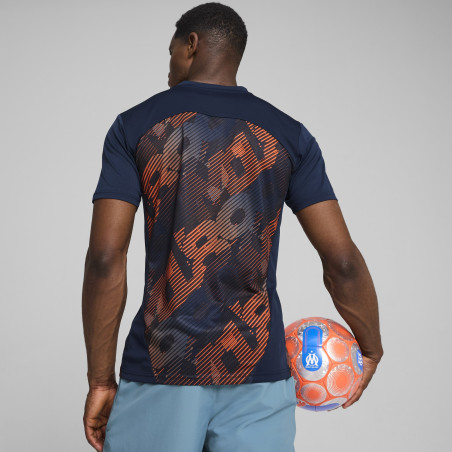 Maillot avant match OM bleu orange 2024/25