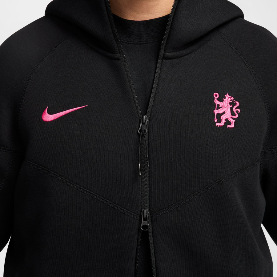 Veste survêtement Chelsea TechFleece noir rose 2024/25