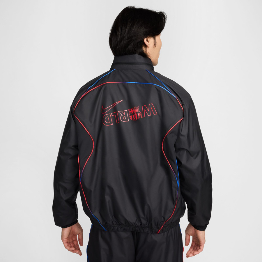 Veste imperméable FC Barcelone noir rouge 2024/25