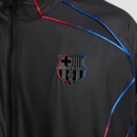 Veste imperméable FC Barcelone noir rouge 2024/25