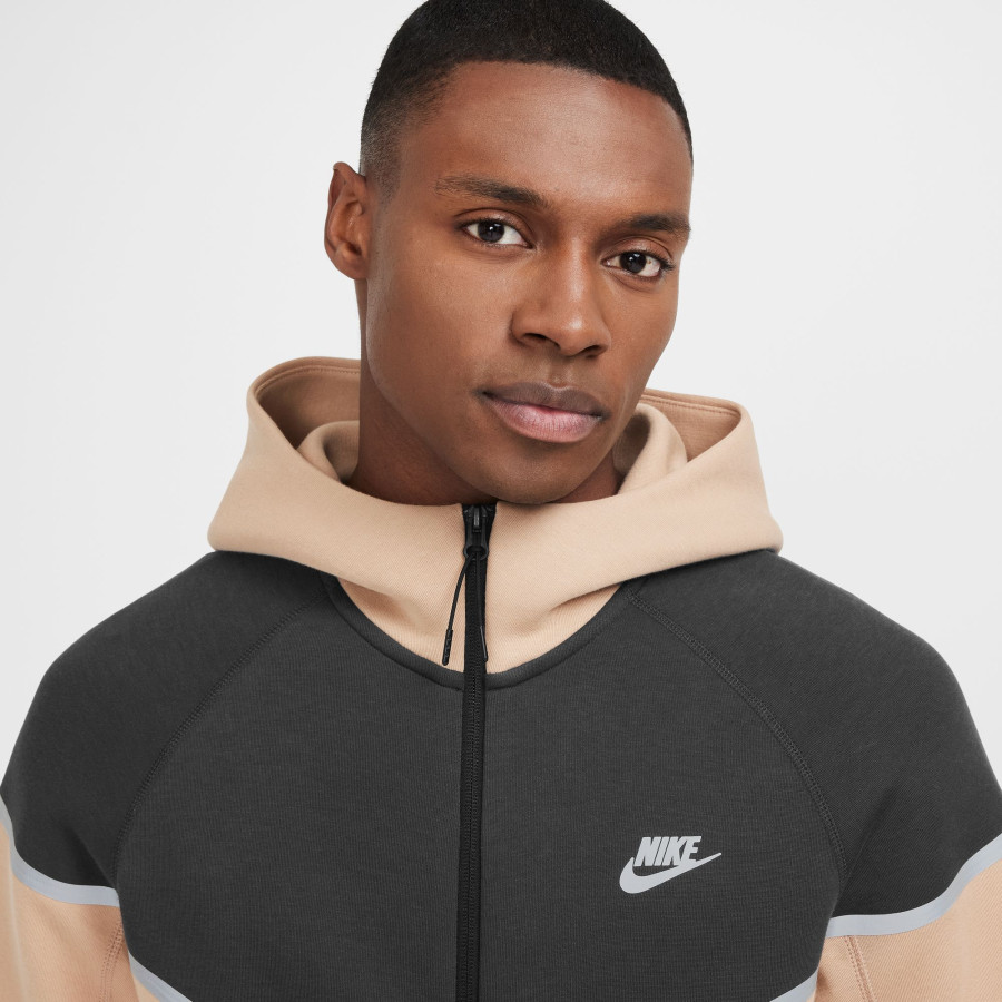 Veste survêtement Nike TechFleece Windrunner beige noir