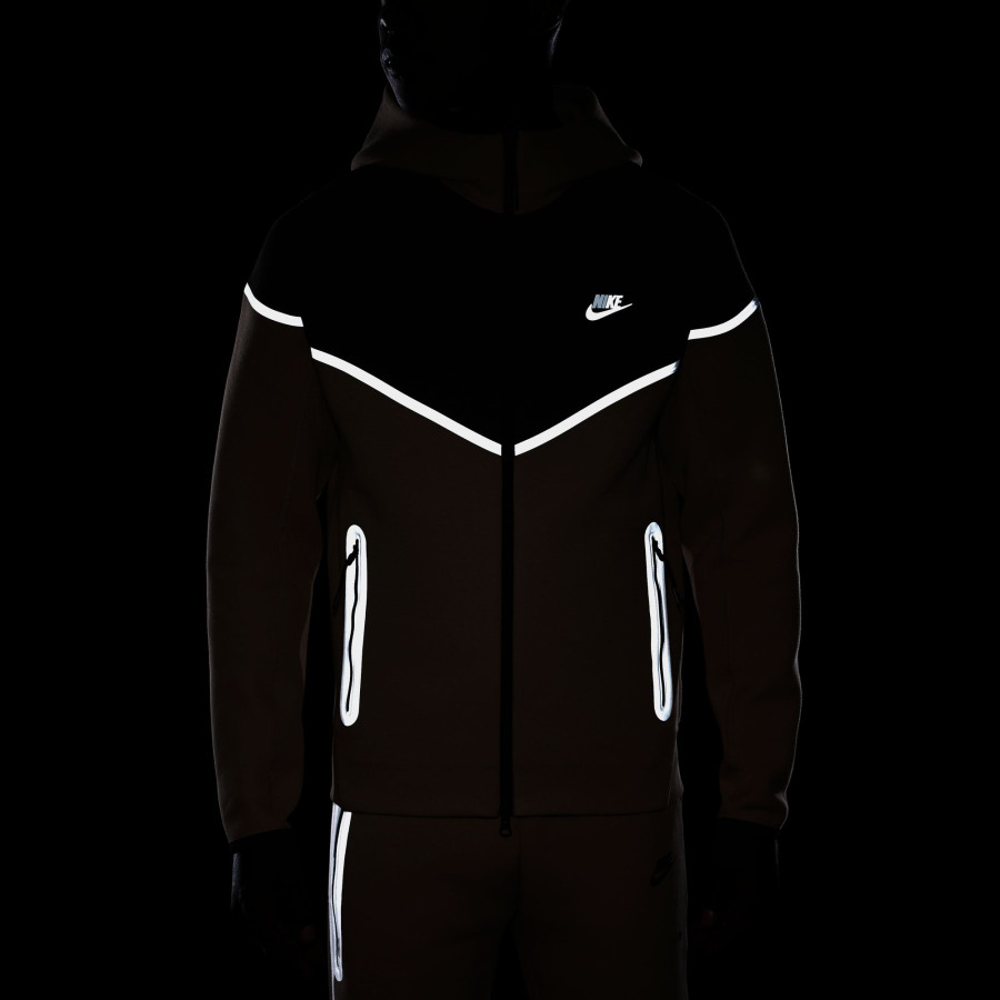 Veste survêtement Nike TechFleece Windrunner beige noir