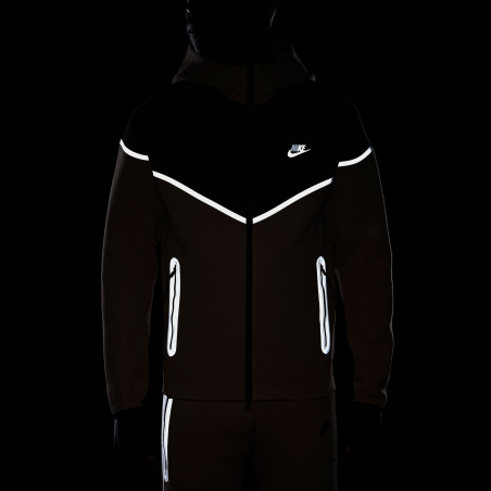 Veste survêtement Nike TechFleece Windrunner beige noir